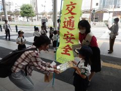 ジュニア交通安全隊アトム交通茶屋2024年9月24日 松山市駅前