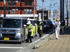 県建設業協会による交通茶